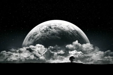 Moon Greyscale Art Wallpapers