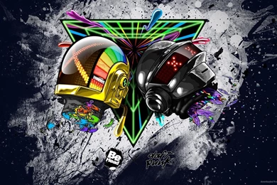 Download 1920x1080 Daft Punk Helmet Art Wallpapers