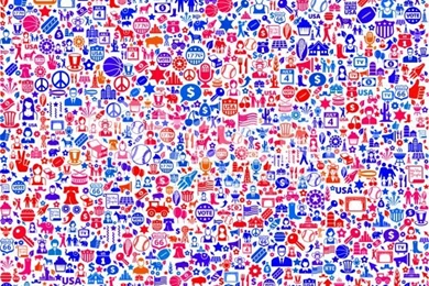 USA Icons Forming A Patterned Backgrounds Stock Vector Art 45469552 ...