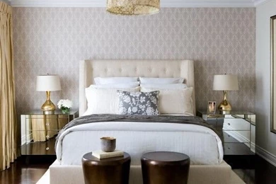 Toronto Interior Design Group: Contemporary Ivory And Gold Bedroom ...