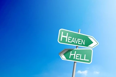 Hell Heaven Inspirational Sign Road Sign Wallpapers