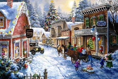 CHRISTMAS SHOPS WALLPAPER   (