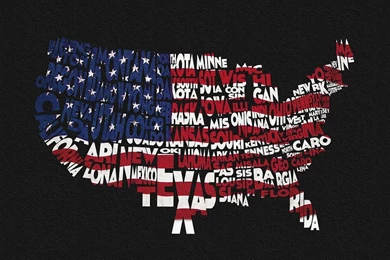 United States Typographic Map Flag   Black Backgrounds Digital Art ...