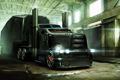 Scania tractor trailer art wallpaper 1680x1050 Magic4Walls.com