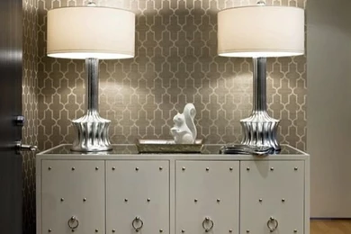 Quatrefoil Wallpapers   Contemporary   Entrance/foyer   Sally ...