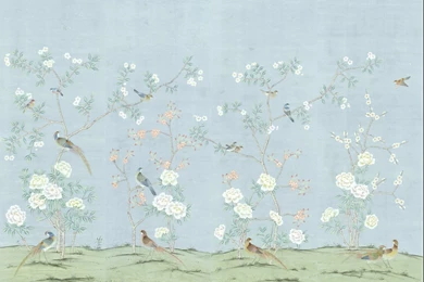 Sybaritic Spaces: The Wait Is Over: Digital Chinoiserie Wallpapers