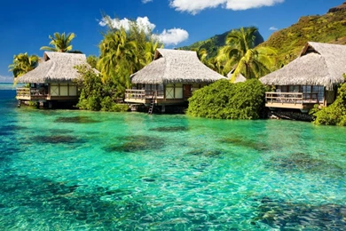 Tiki Huts Wallpapers Desktop Hd 1024x768 For 17 inch Wallpaper