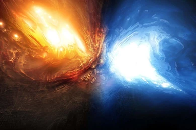 Water Abstract Blue Red Fire Earth Artwork Wallpapers
