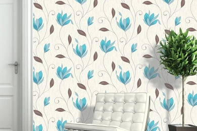 Vymura Synergy Glitter Floral Designer Feature Wallpapers White ...