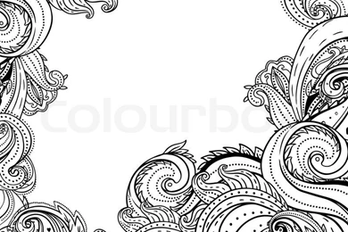 Paisley Patterned Frame, Trendy Modern Wallpapers Or Textile ...