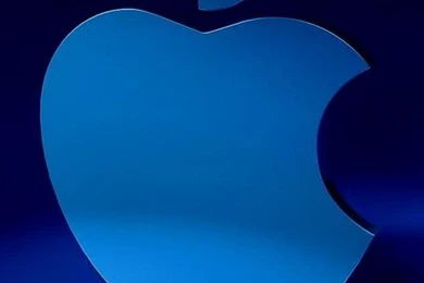 Gold Apple Logo With Blue Backgrounds iPhone 6 / 6 Plus And iPhone ...