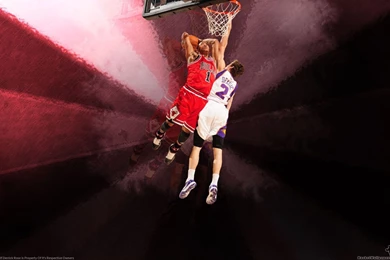 Derrick Rose Over Goran Dragic Widescreen Wallpapers