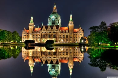 The New City Hall In Hanover, Germany HD Desktop Wallpapers : High ...