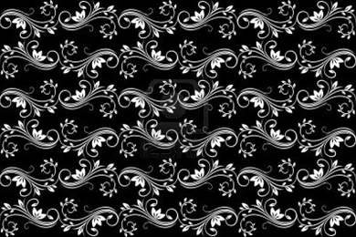 Black Design Black Seamless With Flowers For Design