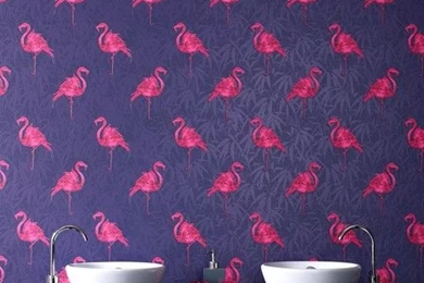 Pink Flamingo Wallpapers   Purple Retro Wall Coverings By Graham ...