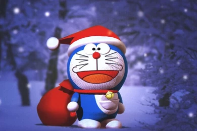 Cute Doraemon Christmas Dress Up As Santa Claus Post ID 23