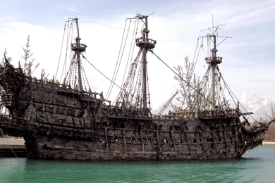 Trees Ruins Pirate Ship Dock Wallpapers (