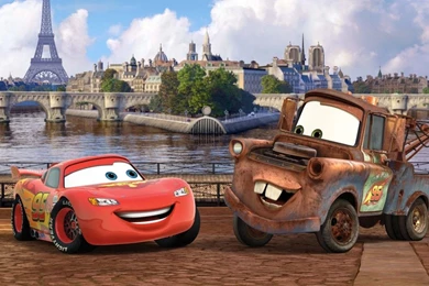 Wall Mural Wallpapers Disney Cars 2 Lightning McQueen & Luigi Photo ...