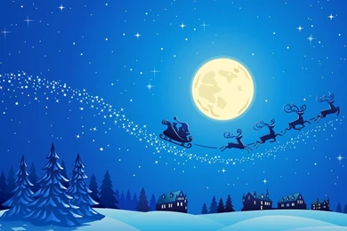 Download Santa Into The Winter Christmas Night 2 Wallpapers For ...