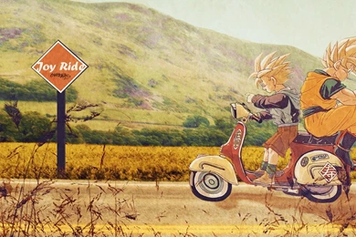 Son Goku, Anime, Son Gohan, Dragon Ball Z, Motorbikes :: Wallpapers