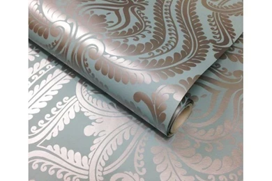 I Love Wallpaper™ Shimmer Damask Metallic Wallpapers Teal / Silver ...
