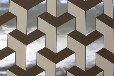 Vintage Wallpapers Of The Day: Brown And Silver Metallic Geometric ...
