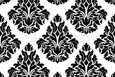 Intricate Black And White Arabesque Design With A Large Repeat ...