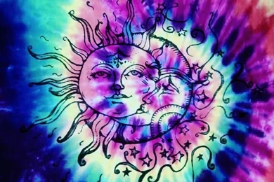 Sun & Moon Drawing Tie Dye Backgrounds <3