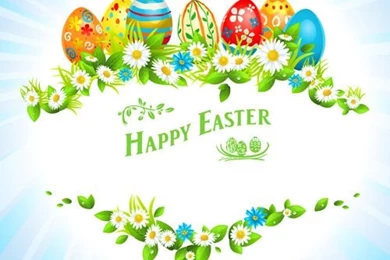 Happy Easter Flower Frame Backgrounds Vector 04   Vector Backgrounds ...