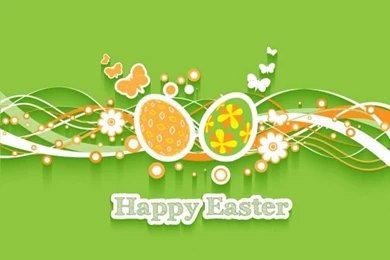 Flat Happy Easter Backgrounds Vector