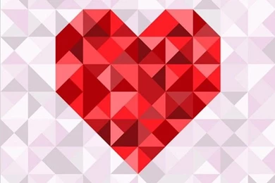 Geometric Valentine Day Heart Backgrounds Vector