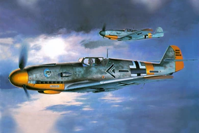 Wallpapers Airplane Painting Art Bf   109F2 Aviation Image