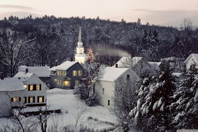 Village Winter Scene HD Desktop Wallpapers : High Definition ...