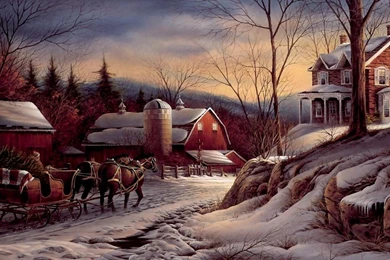 Christmas Winter Scenes Desktop Wallpapers