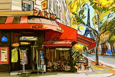 Download Wallpapers 3840x2400 France, Cafe, Picture, Paris Ultra HD ...