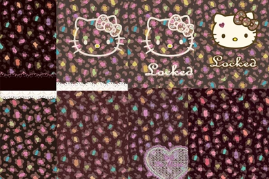 LOve Pink~: Colorful Pastel Black Hello Kitty Wallpaper~
