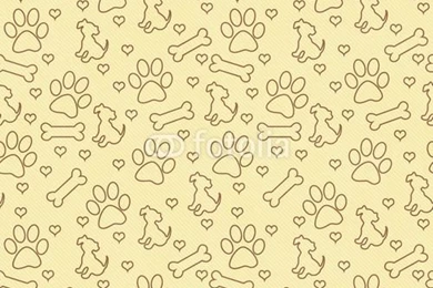 Brown And White Dog Paw Prints Tile Pattern Repeat Backgrounds ...