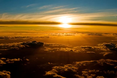 Golden Sunset Above The Clouds Wallpapers And Images   Wallpapers ...