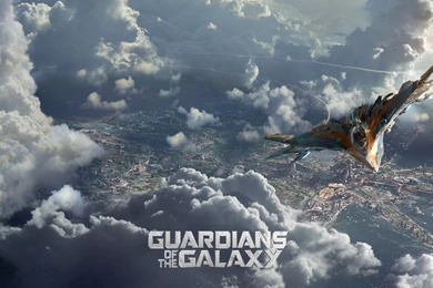 Airplane Above The Clouds In The Film Guardians Of The Galaxy ...