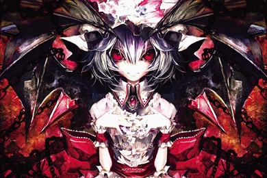 Banpai Akira Red Eyes Remilia Scarlet Touhou Vampire Wings ...