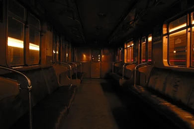 Dark And Orange Trains Vagon