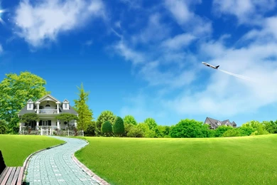 Beautiful Laptop Wallpaper Airplane Image Lawn Picture.jpg