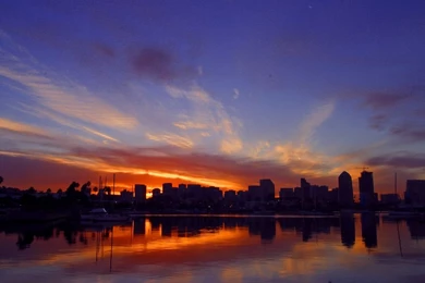 San Diego Skyline Sunset   Wallpaper.