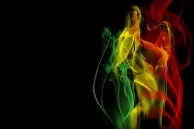Rasta Colored Smoke   Wallpaper.