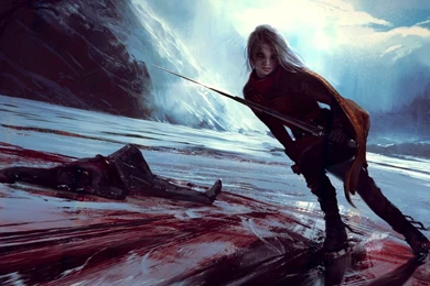 Download Wallpapers Girl, Blood, Ice, Mountains, Rocks, Ice Skating ...
