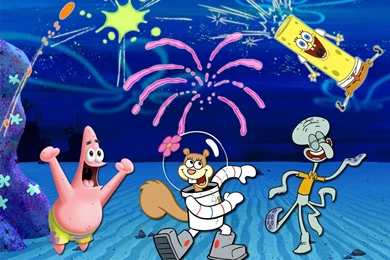 Bikini Bottom Fireworks Wallpapers 1280x1024