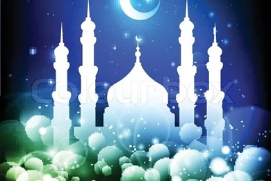 Muslim Backgrounds   Ramadan Night With Mosque & Moon