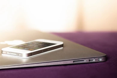 1440x900 White iPhone And Macbook Air Desktop PC And Mac Wallpapers