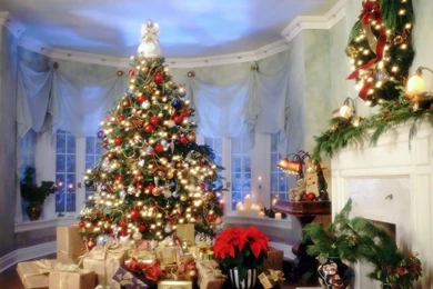 Beautiful_christmas Tree With Gifts Wallpapers