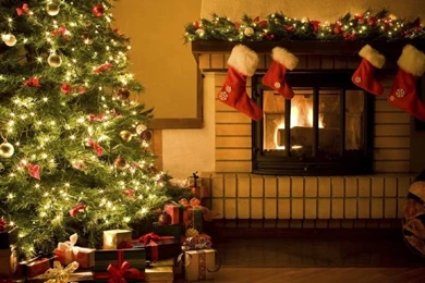 Christmas, Xmas, Fireplace, Cristmas Tree, Gifts, Xmas Socks ...